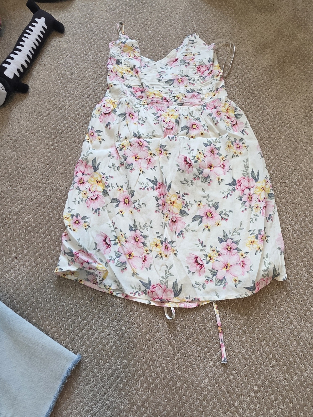NWT-Forever 21 White Floral Mini Dress with Pink and Yellow Flowers